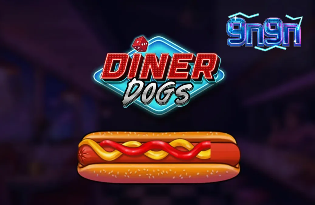 Tampilan visual retro noir pada slot Diner Dogs dengan nuansa kedai tahun 1950-an.